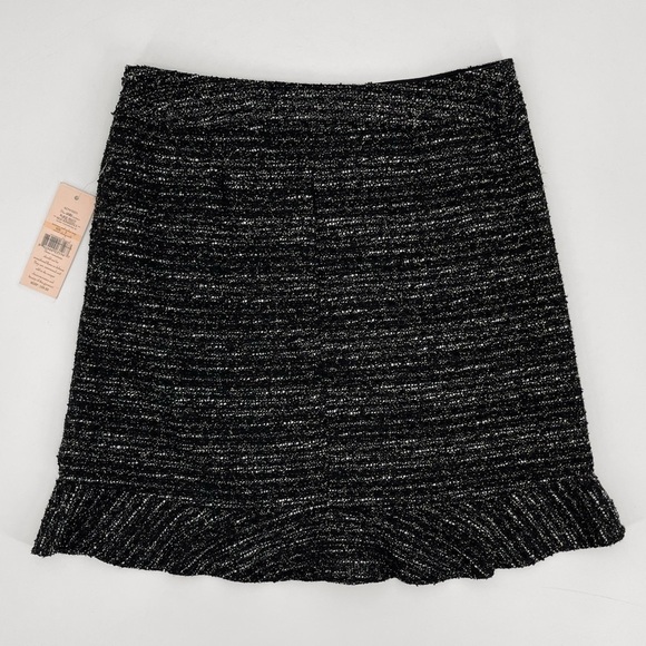 NWT Nanette Lepore Metallic Tweed Ruffle Faux Wrap Mini Skirt - Picture 2 of 10